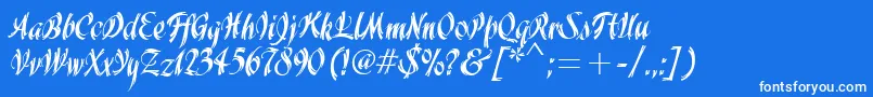 WisteriaItcTt Font – White Fonts on Blue Background