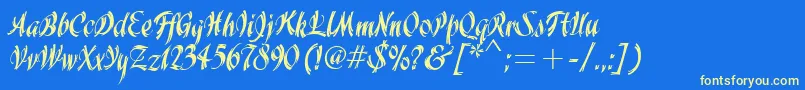 WisteriaItcTt Font – Yellow Fonts on Blue Background