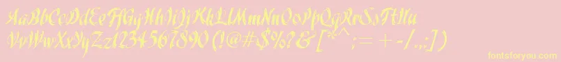 WisteriaItcTt Font – Yellow Fonts on Pink Background