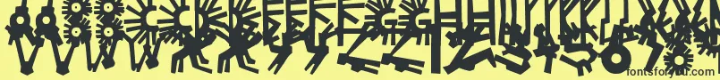 フォントPolloPuebloBlack – 黒い文字の黄色い背景