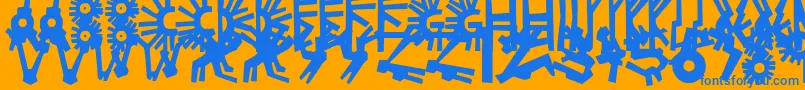 Шрифт PolloPuebloBlack – синие шрифты на оранжевом фоне