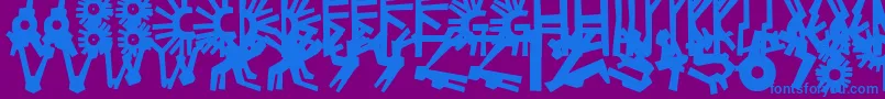 フォントPolloPuebloBlack – 紫色の背景に青い文字