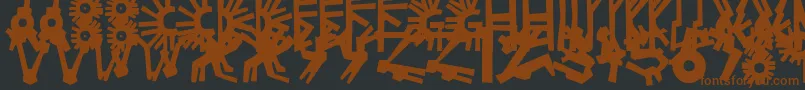 フォントPolloPuebloBlack – 黒い背景に茶色のフォント
