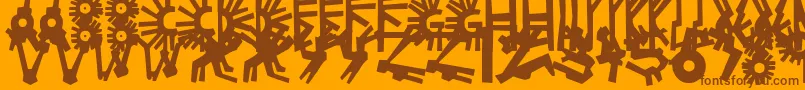 PolloPuebloBlack-Schriftart – Braune Schriften auf orangefarbenem Hintergrund