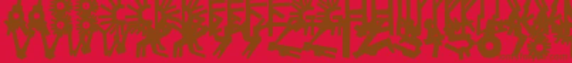 PolloPuebloBlack-Schriftart – Braune Schriften auf rotem Hintergrund