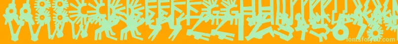 Шрифт PolloPuebloBlack – зелёные шрифты на оранжевом фоне