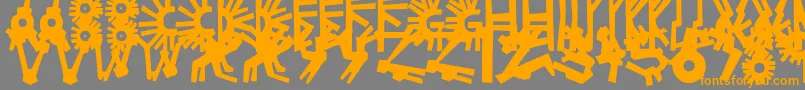 PolloPuebloBlack-Schriftart – Orangefarbene Schriften auf grauem Hintergrund