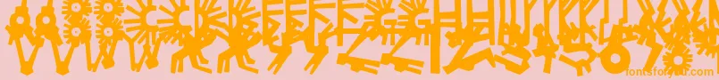Police PolloPuebloBlack – polices orange sur fond rose