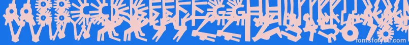 Fonte PolloPuebloBlack – fontes rosa em um fundo azul