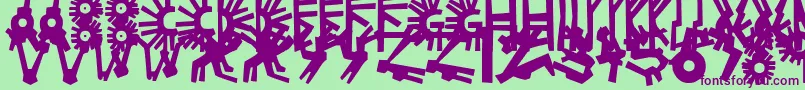 PolloPuebloBlack Font – Purple Fonts on Green Background