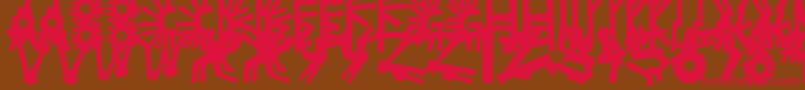PolloPuebloBlack-Schriftart – Rote Schriften auf braunem Hintergrund