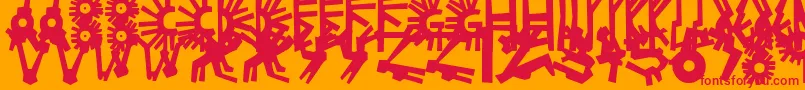 PolloPuebloBlack Font – Red Fonts on Orange Background
