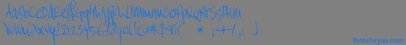 DkMoinonplus Font – Blue Fonts on Gray Background