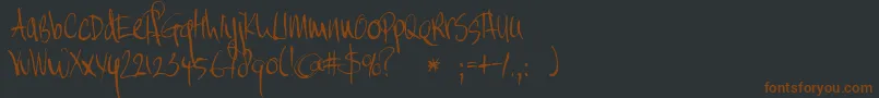 Saiba mais sobre a fonte DkMoinonplus Fonte DkMoinonplus – fontes marrons em um fundo preto