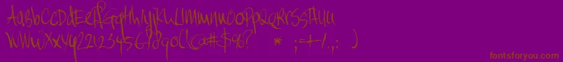 DkMoinonplus-Schriftart – Braune Schriften auf violettem Hintergrund