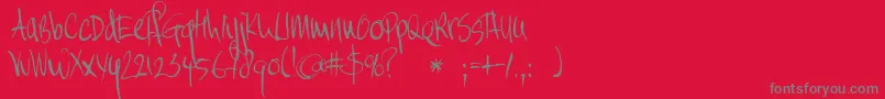 DkMoinonplus-Schriftart – Graue Schriften auf rotem Hintergrund