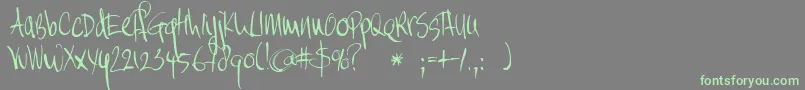 DkMoinonplus Font – Green Fonts on Gray Background
