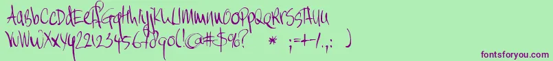 DkMoinonplus Font – Purple Fonts on Green Background