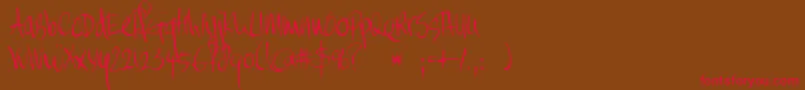 DkMoinonplus Font – Red Fonts on Brown Background