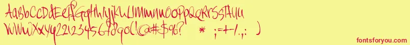 DkMoinonplus Font – Red Fonts on Yellow Background