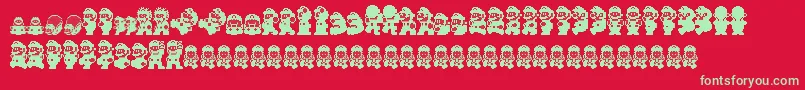 Smw Font – Green Fonts on Red Background