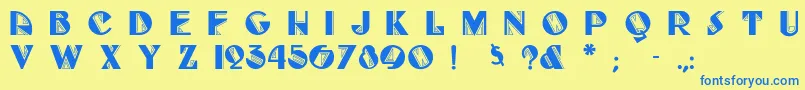 Fulltiltboogie Font – Blue Fonts on Yellow Background