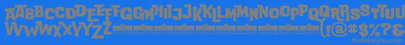 Czcionka DoublebassBoldTrial – szare czcionki na niebieskim tle