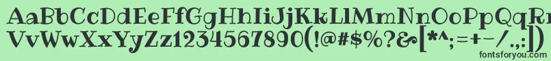 RibeyeRegular Font – Black Fonts on Green Background