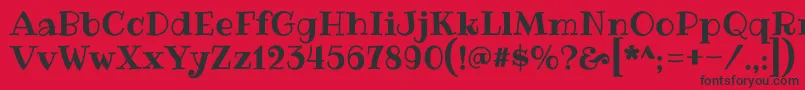 RibeyeRegular Font – Black Fonts on Red Background