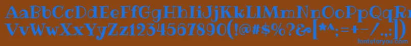 RibeyeRegular Font – Blue Fonts on Brown Background