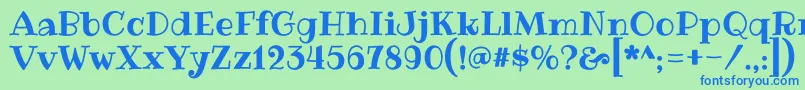 RibeyeRegular Font – Blue Fonts on Green Background