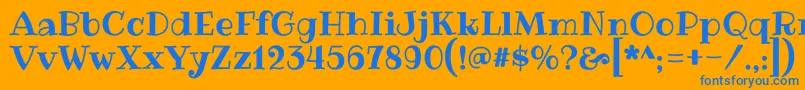 RibeyeRegular Font – Blue Fonts on Orange Background