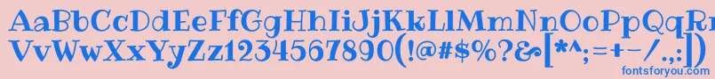 RibeyeRegular Font – Blue Fonts on Pink Background