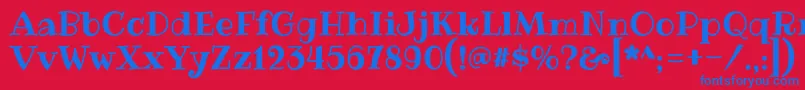 RibeyeRegular Font – Blue Fonts on Red Background