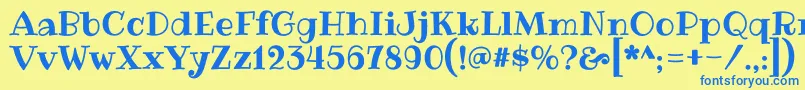 RibeyeRegular Font – Blue Fonts on Yellow Background