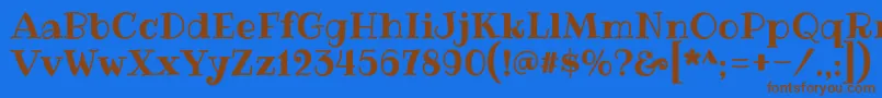 RibeyeRegular Font – Brown Fonts on Blue Background