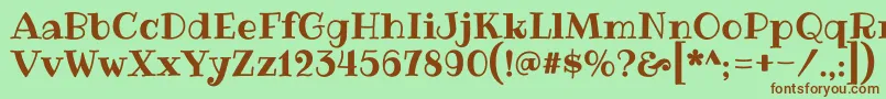 RibeyeRegular Font – Brown Fonts on Green Background