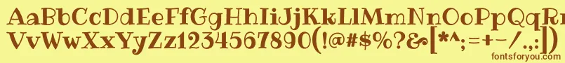 RibeyeRegular Font – Brown Fonts on Yellow Background