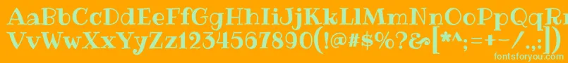 RibeyeRegular Font – Green Fonts on Orange Background