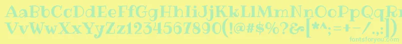 RibeyeRegular Font – Green Fonts on Yellow Background