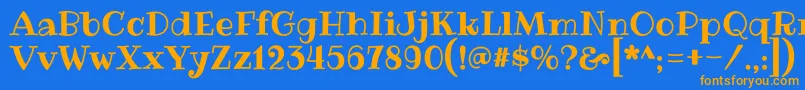 RibeyeRegular Font – Orange Fonts on Blue Background