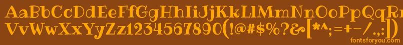 RibeyeRegular Font – Orange Fonts on Brown Background