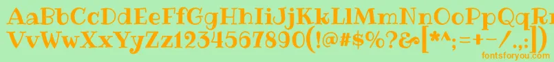 RibeyeRegular Font – Orange Fonts on Green Background