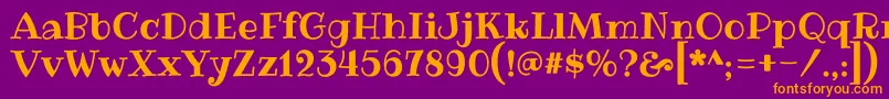 RibeyeRegular Font – Orange Fonts on Purple Background