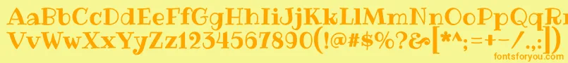 RibeyeRegular Font – Orange Fonts on Yellow Background