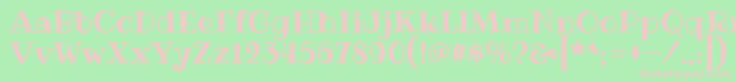 RibeyeRegular Font – Pink Fonts on Green Background