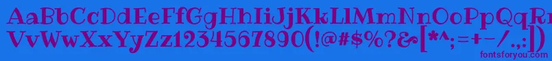 RibeyeRegular Font – Purple Fonts on Blue Background