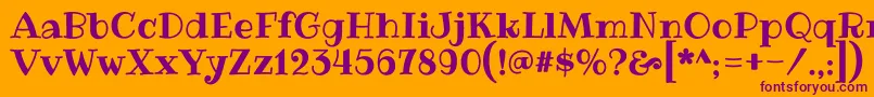 RibeyeRegular Font – Purple Fonts on Orange Background