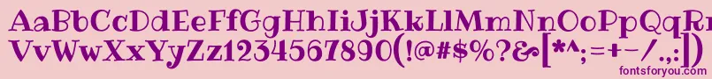RibeyeRegular Font – Purple Fonts on Pink Background