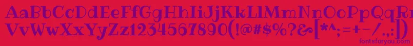 RibeyeRegular Font – Purple Fonts on Red Background